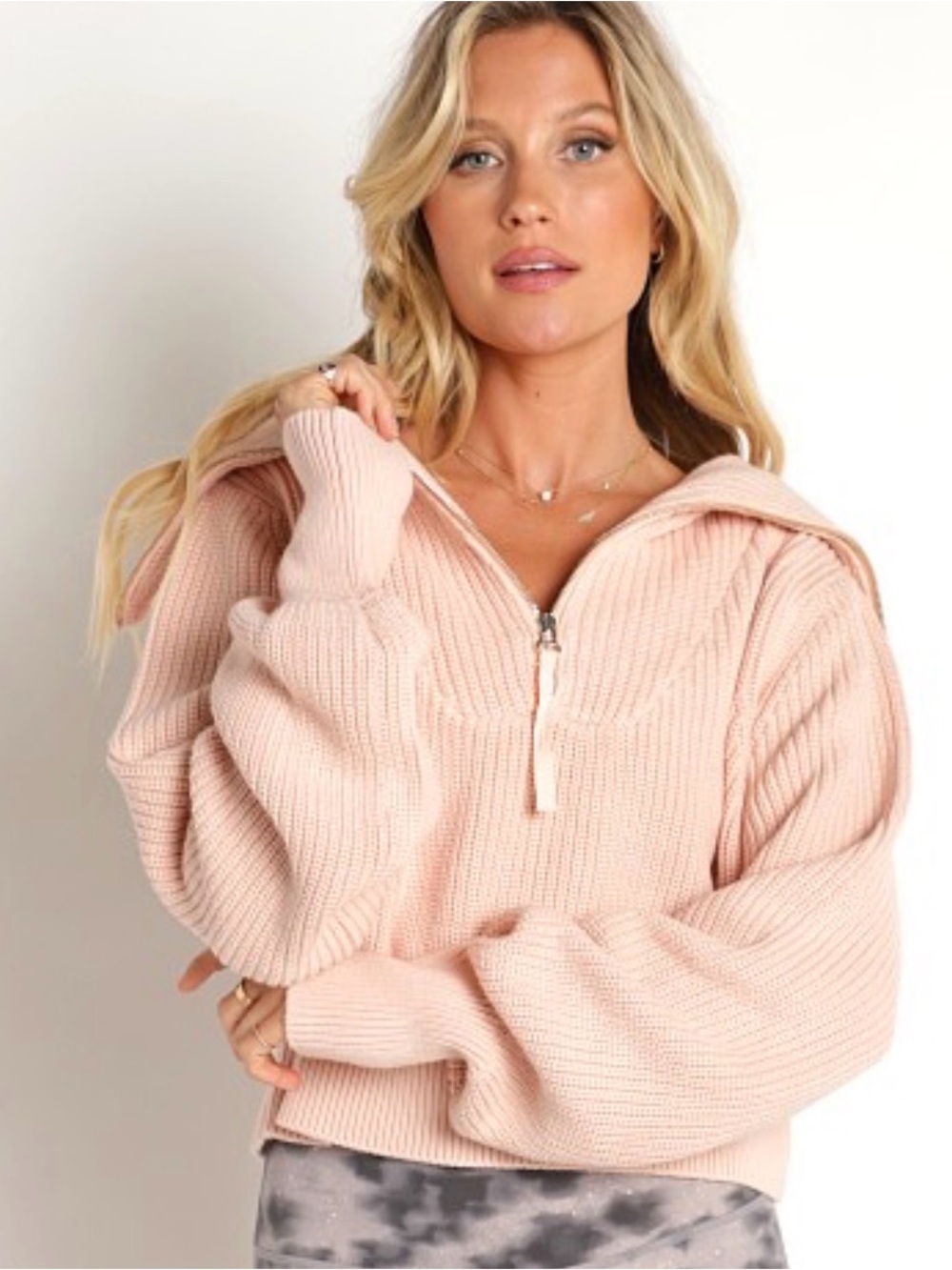 Varley Putty Pink Mentone Sweater